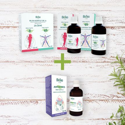 Specijalna ponuda: Biljni komplet br. 4 za žene + biljne kapi br. 33 Antistres - 3x50ml